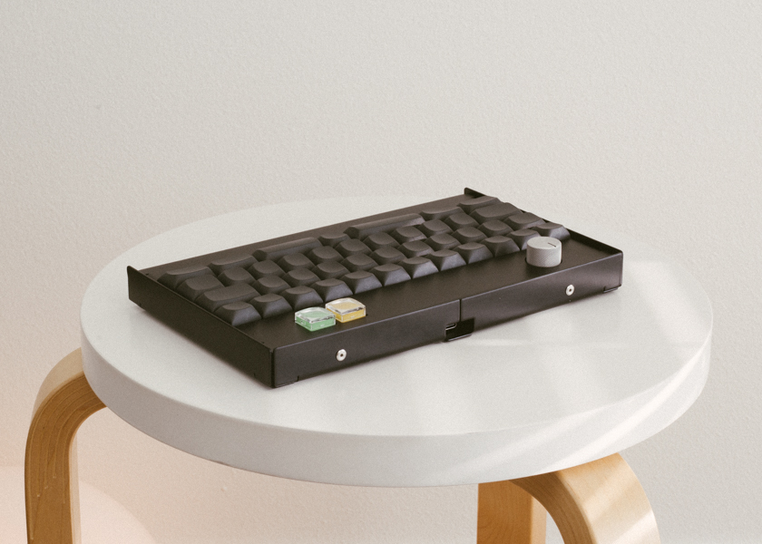 Keyboard sitting on a stool