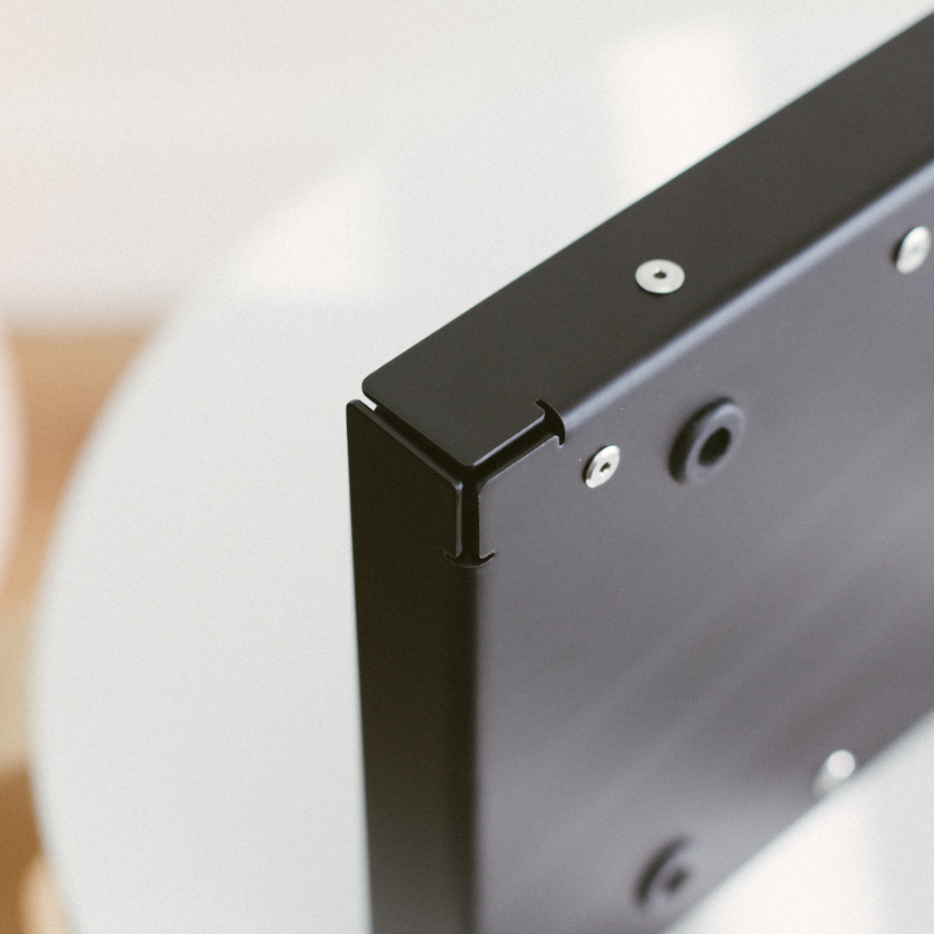 Close-up of detail on corner of keyboard
